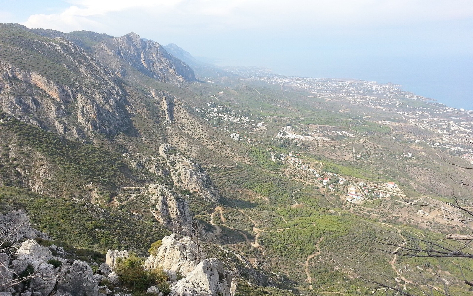 Western Kyrenia foothills and coast below Karmi