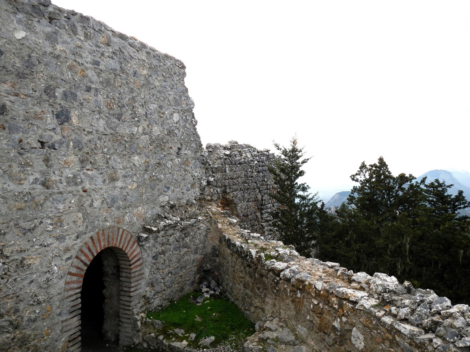 Stone ruins of Buffavento Castle in the mountains